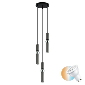Lampa wisząca Italux Isidora czarna 3xGU10 PND-14290-3-GR small 0