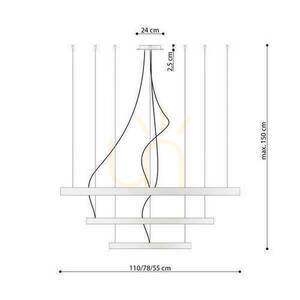 Żyrandol RIO 3 55/78/110 czarny LED 3000K  - THORO small 6