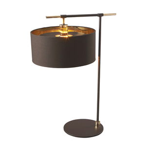 Lampa stołowa Balance 1 Light – brązowa i polerowany mosiądz Elstead small 0