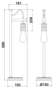 Lampa stołowa Douille 1 – czarny/polerowany mosiądz Elstead small 4