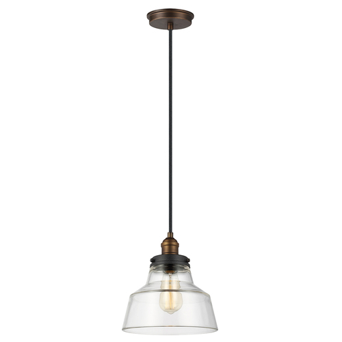 Sprawdź Lampa wisząca Baskin 1 - postarzany mosiądz/ciemny wyblakły cynk Elstead