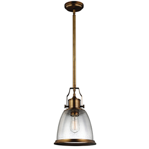 Lampa Wisząca Hobson 1 Postarzany Mosiądz Elstead small 0