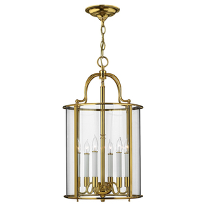 Lampa Wisząca Gentry 6 lekka duża - polerowany mosiądz Elstead small 0