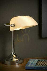 Lampa biurkowa Lucide BANKER srebrna szklana retro 17504/01/11 small 2