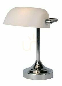 Lampa biurkowa Lucide BANKER srebrna szklana retro 17504/01/11 small 0