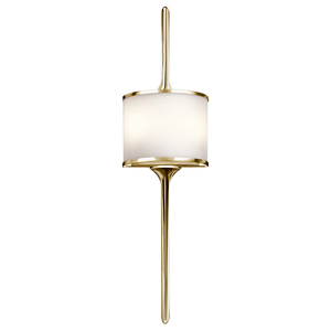 Lampa ścienna Mona 2 Light - polerowany mosiądz Elstead small 0