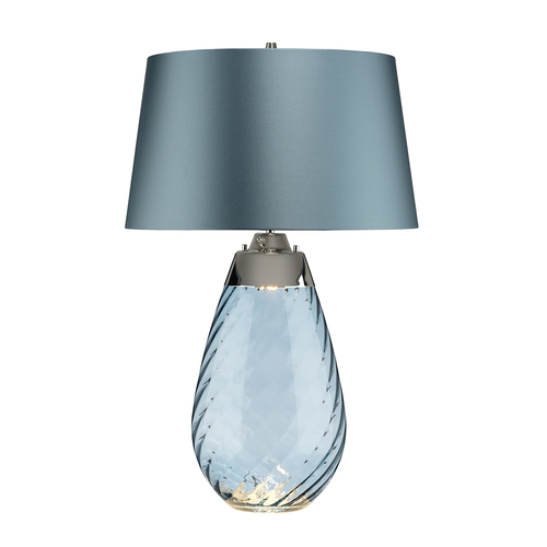 Sprawdź Lena 2 Jasna Duża Niebieska Lampa Stołowa Elstead
