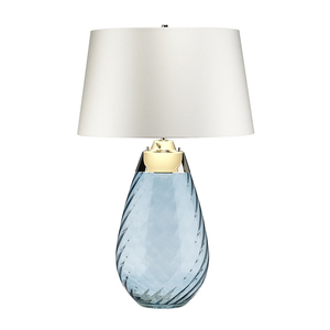 Lena 2 jasnoniebieska lampa stołowa z kloszem w kolorze złamanej bieli Elstead small 3