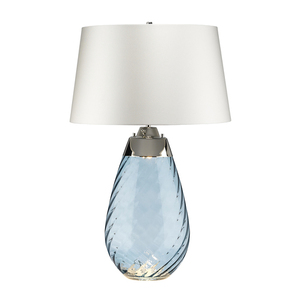Lena 2 jasnoniebieska lampa stołowa z kloszem w kolorze złamanej bieli Elstead small 0