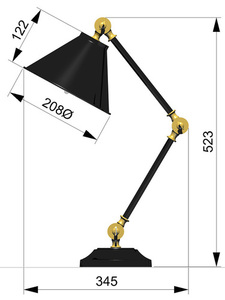 Provence Element 1 Light Mini lampa stołowa - ciemnoszary/postarzany mosiądz Elstead small 4