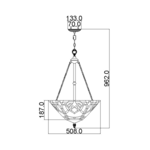 Lampa Wisząca CAMBRIDGE 3 Tiffany - Elstead small 1