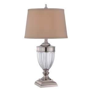 Lampa stołowa Dennison 1 – polerowany nikiel Elstead small 0