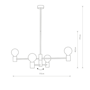 Lampa wisząca Nowodvorski RADIUS 7931 czarna 4×E27 small 2