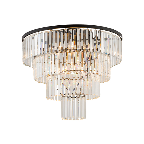 Sprawdź Transparentno-czarny plafon kryształowy Nowodvorski CRISTAL L 7630 12×E14 maks. 25 W LED 71 cm
