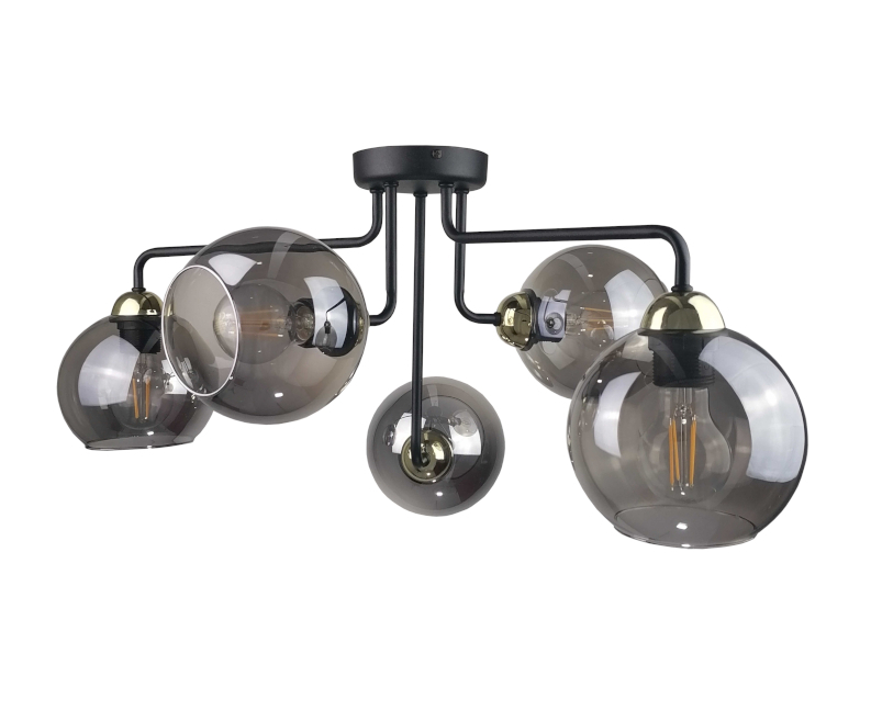 Sprawdź Lampa sufitowa 5xE27 COSMO BLACK/GOLD Lampa sufitowa 5xE27 COSMO BLACK/GOLD