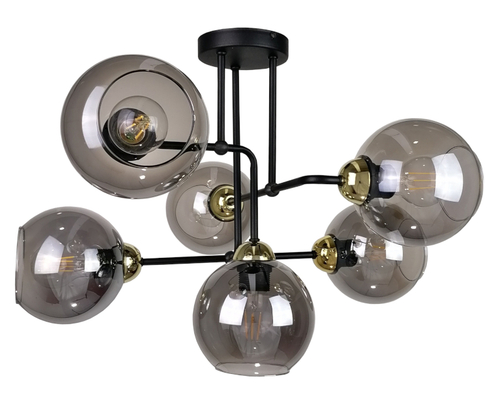 Sprawdź Lampa sufitowa Keter Lighting Cosmo 1299 czarno-złota 6xE27
