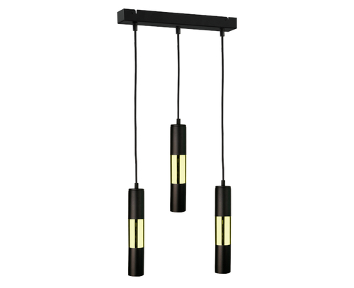 Sprawdź Lampa wisząca Keter Lighting Magnum czarno-złota 3xGU10 1256