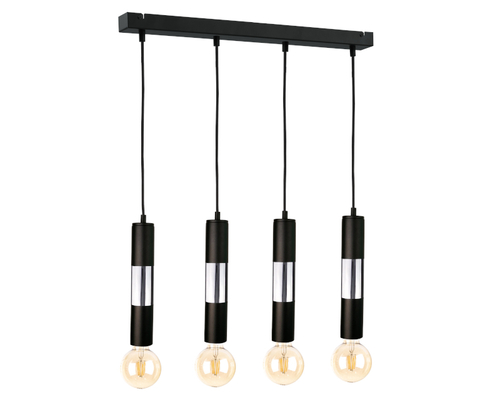 Sprawdź Czarno-srebrna lampa wisząca Keter MAGNUM BULB 1270 4×E27 maks. 60 W