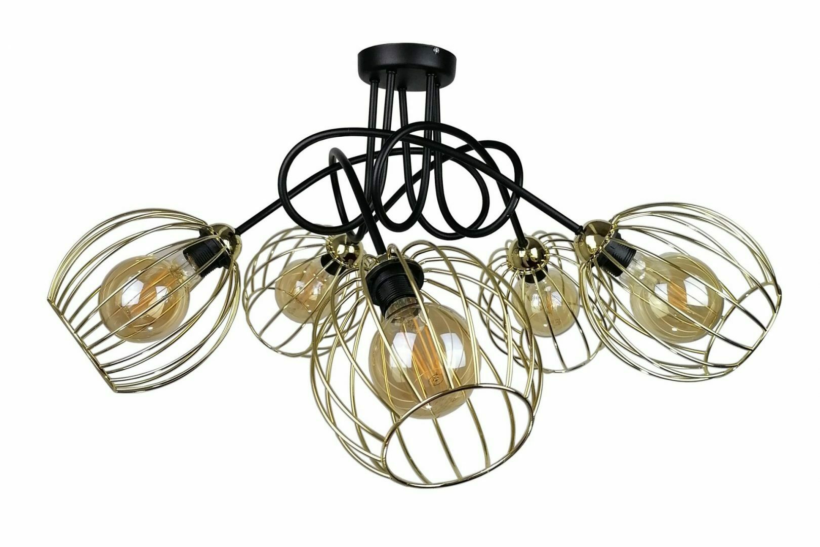 Sprawdź Lampa sufitowa 5xE27 MIG BLACK GOLD Lampa sufitowa 5xE27 MIG BLACK GOLD
