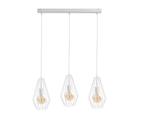 Sprawdź Lampa wisząca 3xE27 Keter Lighting Lex, biała, listwa 60 cm