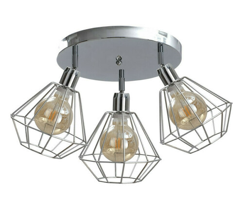 Sprawdź Spot sufitowy 3xE27 Keter Lighting Foskal, chrom, 32 cm
