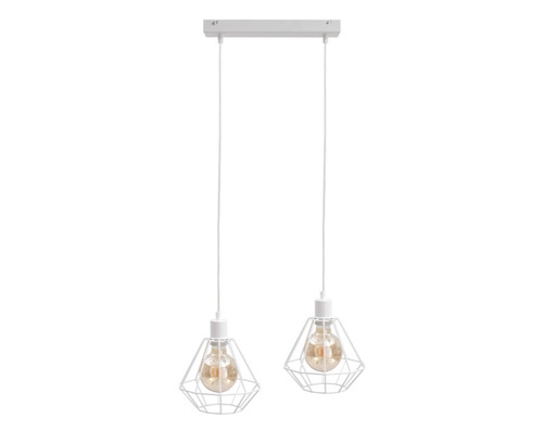 Sprawdź Lampa wisząca Keter Lighting Foskal White 2xE27 biała 50 cm 460