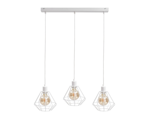 Sprawdź Lampa wisząca Keter Lighting FOSKAL WHITE 461, biała, 3×E27, 60 cm
