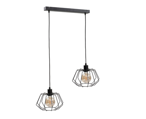 Sprawdź Lampa wisząca 2xE27 LUNA BLACK Keter Lighting metal czarny