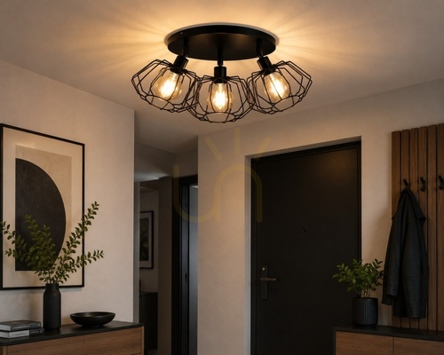 Sprawdź Reflektor sufitowy Keter Lighting LUNA BLACK 478, 3×E27, czarny