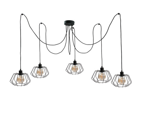 Sprawdź Lampa wisząca Keter Lighting Luna Black, czarna, 5 × E27