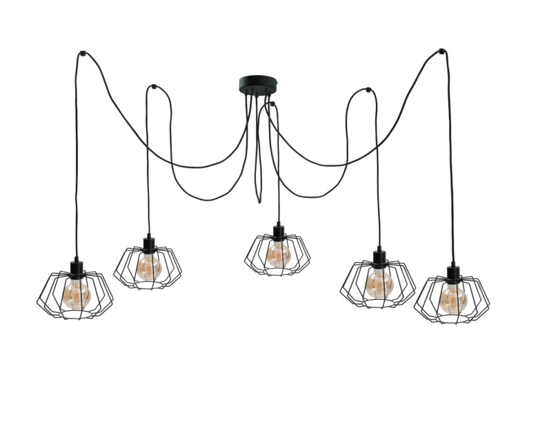 Sprawdź Lampa wisząca Keter Lighting Luna Black, czarna, 5 × E27 Lampa wisząca Keter Lighting Luna Black, czarna, 5 × E27