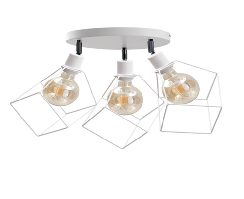 Sprawdź Spot sufitowy 3xE27 RUBEN WHITE Keter Lighting, biały, klosze druciane