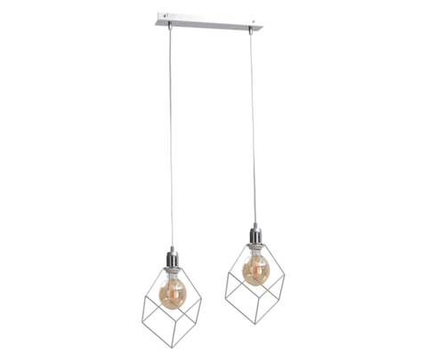 Sprawdź Lampa wisząca Keter Lighting RUBEN SILVER 2xE27 773 chromowana