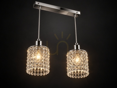 Sprawdź Lampa wisząca DIAMENT 2xE27 chrom z kryształkami