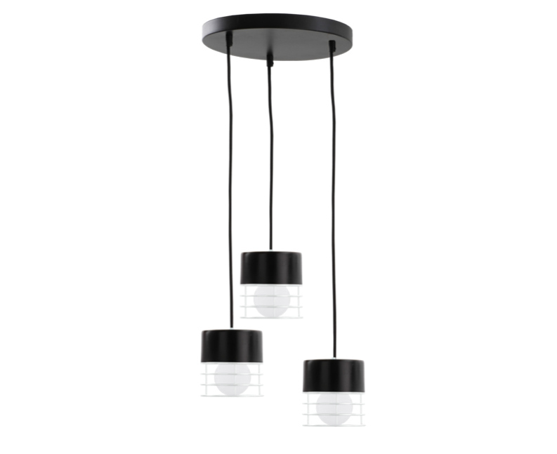 Sprawdź Lampa wisząca Keter Lighting MAO 3 × E27 czarna 32 cm Lampa wisząca Keter Lighting MAO 3 × E27 czarna 32 cm