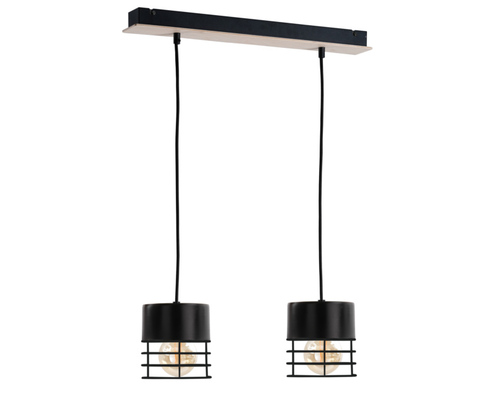 Sprawdź Lampa wisząca 2xE27 CASA BLACK/WOOD