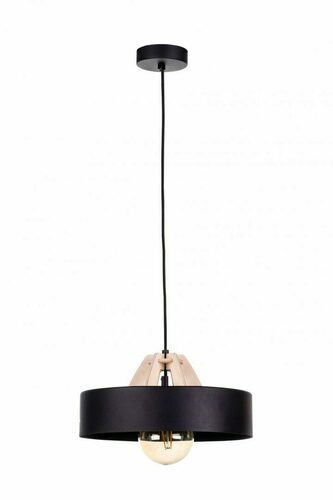 Sprawdź Lampa wisząca Keter Lighting BOSSI Wood czarna z naturalnym drewnem E27 884