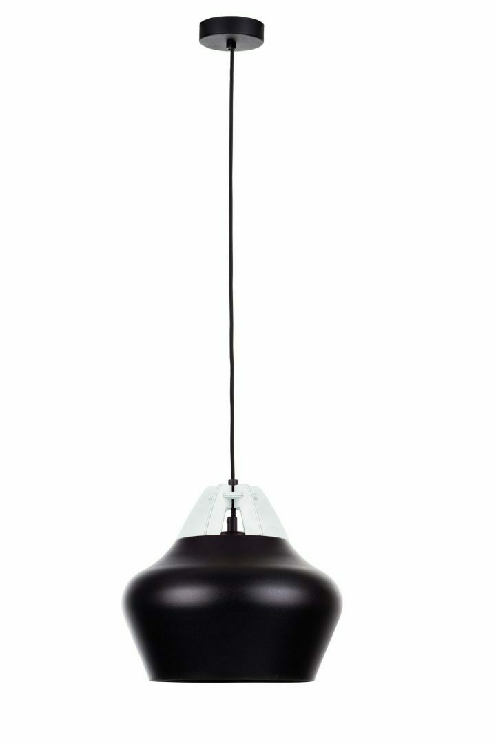 Sprawdź Lampa wisząca 1xE27 NEGRO WOOD WHITE/BLACK Lampa wisząca 1xE27 NEGRO WOOD WHITE/BLACK