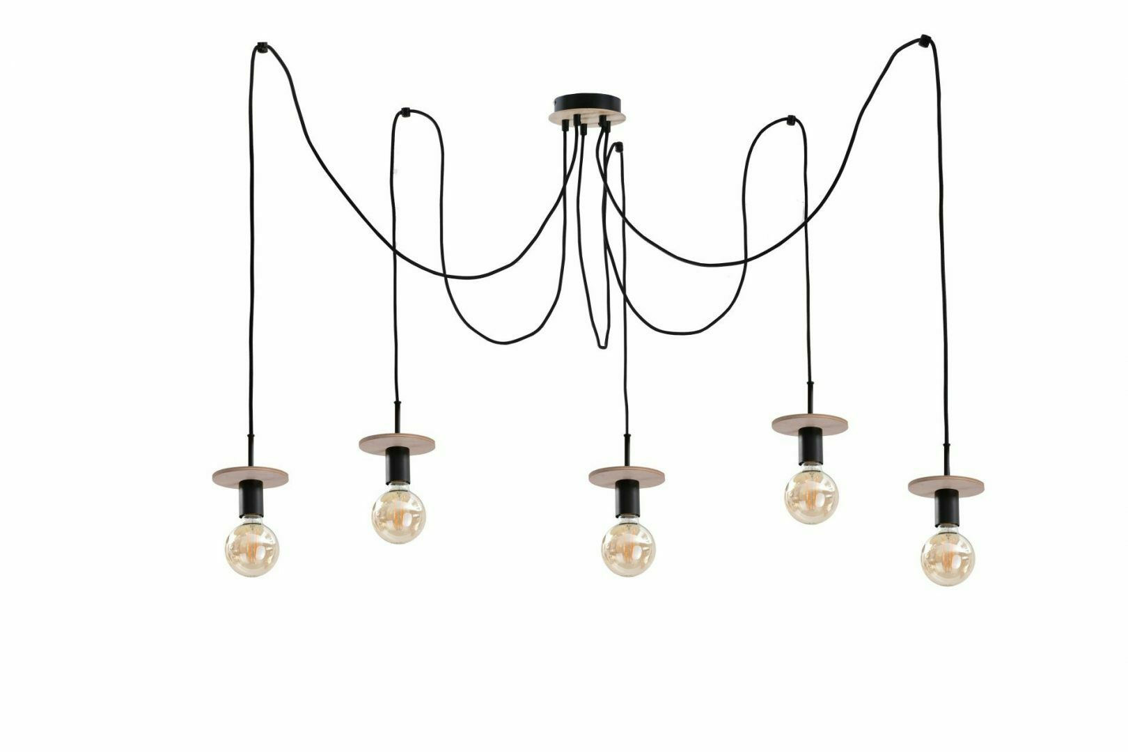 Sprawdź Lampa wisząca 5xE27 SATURN NATURAL/BLACK Lampa wisząca 5xE27 SATURN NATURAL/BLACK