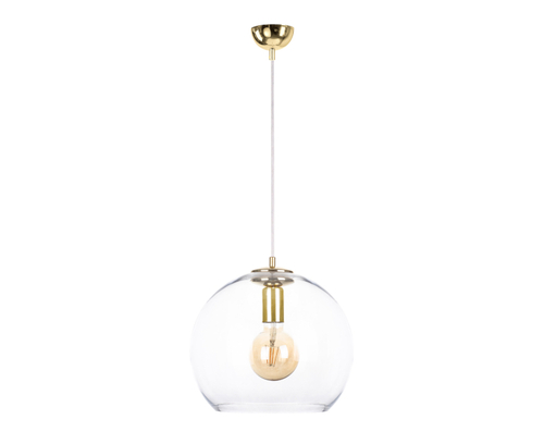 Sprawdź Lampa wisząca Keter Lighting NOE 1xE27 złota szklany klosz 34 cm