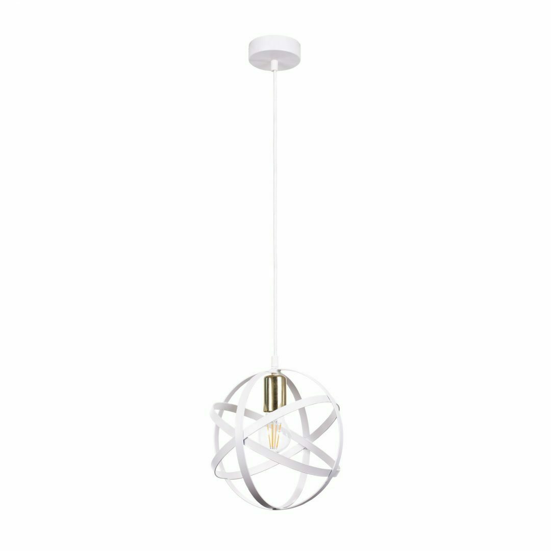 Sprawdź Lampa wisząca 1xE27 POLA WHITE/GOLD Lampa wisząca 1xE27 POLA WHITE/GOLD
