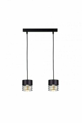 Sprawdź Lampa wisząca Keter Lighting ELLE 1143 czarna metalowa 2× E27 50 cm