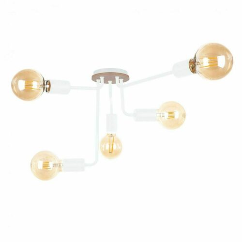 Sprawdź Żyrandol sufitowy Keter Lighting NIXON WOOD WHITE 1159, biały, 5×E27