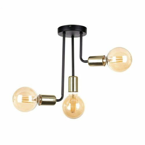 Sprawdź Lampa sufitowa 3xE27 MEGAN BLACK/GOLD
