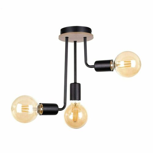 Sprawdź Lampa sufitowa 3xE27 MEGAN WOOD BLACK