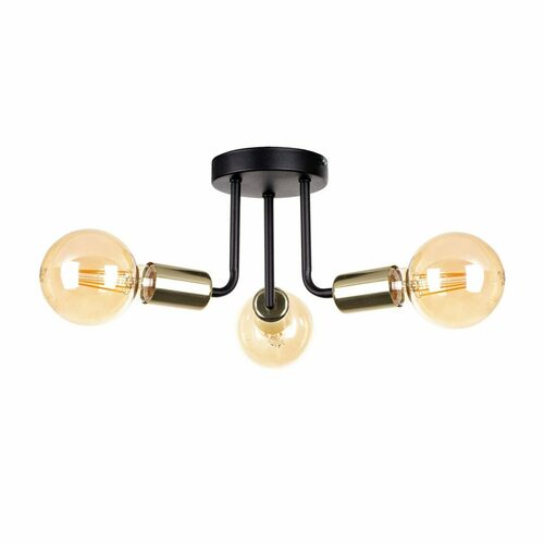 Sprawdź Plafon Keter Lighting LUNA 1189, czarno-złoty, 3×E27
