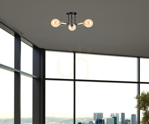 Plafon Keter Lighting LUNA 1189, czarno-złoty, 3×E27 small 1