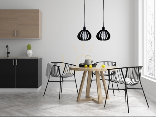 Sprawdź Lampa wisząca 2xE27 NICOLETA BLACK AND NATURAL 814