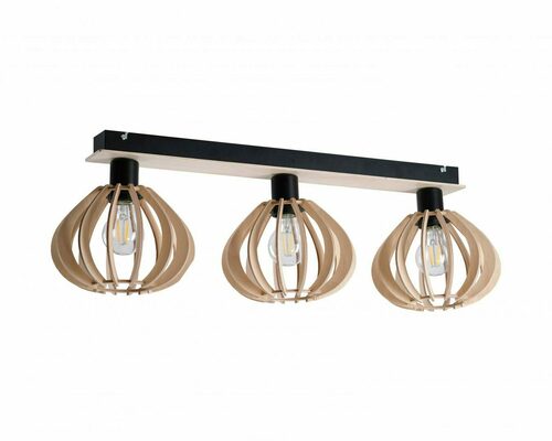 Sprawdź Lampa sufitowa 3xE27 NICOLETA NATURAL AND BLACK 823