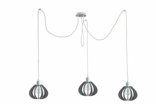 Sprawdź Lampa wisząca Keter Lighting Nicoleta Grey 838 3×E27 biała i szara